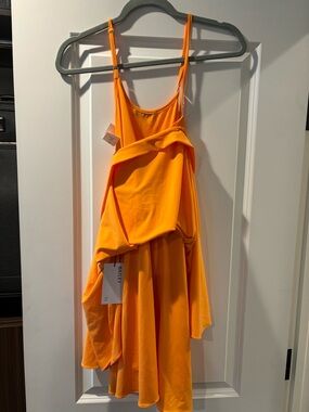 Bailey Orange Backless Spaghetti-Strap Dress